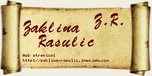 Žaklina Rasulić vizit kartica